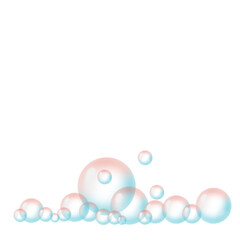 Blue Water Bubbles Transparent with Floating Circular Shapes