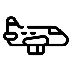icon airplane with style outline