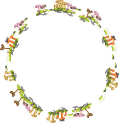 Illustration featuring a ring of diverse people holding hands, ideal for teamwork, community, and collaborative campaigns.