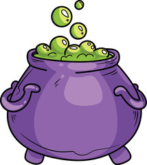 Halloween Element Set – Pumpkin, Skull, Witch Hat, Bat, Cat, Candy, Cauldron, and Broom