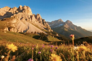 Fototapeta premium Scenic Mountain View with Majestic Natural Landscape