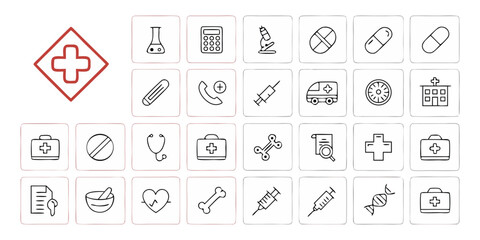 Hexagon Background With Medical And Healthcare Icons