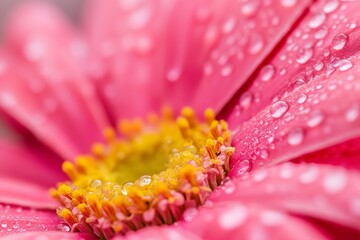 Close-up of a pink flower with water droplets (9)