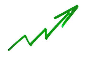 green arrow up line pointing upward hand drawn symbol png