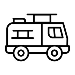 Fire Truck icon  or logo isolated sign symbol vector illustration - high quality black style vector icons