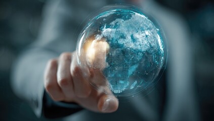 Holographic Earth in hand