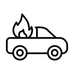 Car Fire icon  or logo isolated sign symbol vector illustration - high quality black style vector icons