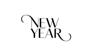 Fototapeta premium Elegant new year greeting with delicate typography perfect for holiday cards and festive designs conveying a sense of sophistication and celebration