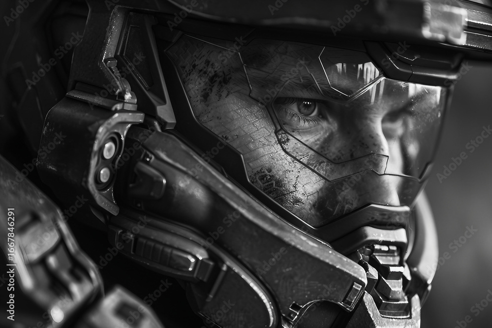 Aufkleber image of cosmonaut in a protective spacesuit made generative ai