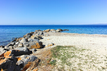 Kassandra coastline near Lagoon Beach, Chalkidiki, Greece