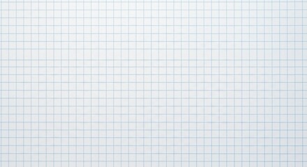 Closeup of a white paper with a blue grid isolated on white background