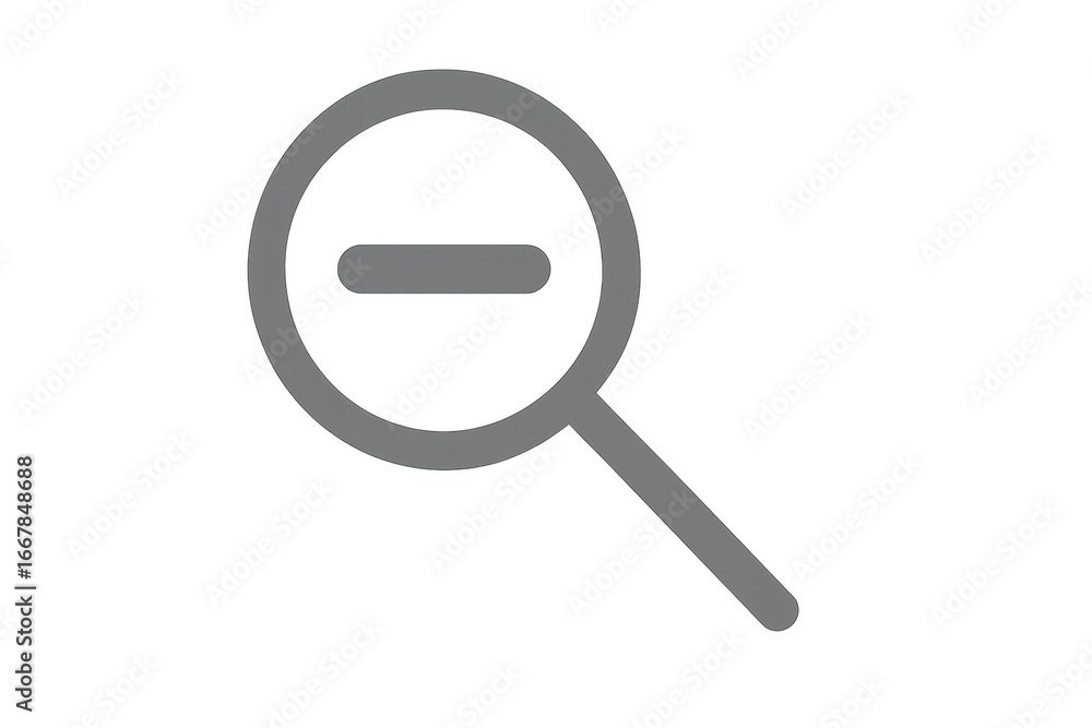 Poster zoom out icon magnifying glass minimizing search symbol on transparent background