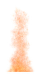 Bright orange smoke swirl with soft texture isolated on transparent background. Ideal for creative design, photo overlay, abstract backgrounds, and artistic effects.