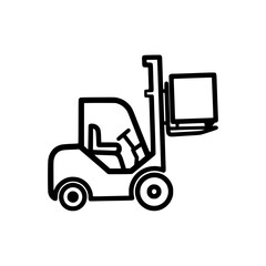 Naklejka premium Industrial Forklift Warehouse Equipment Vector Icon for Material Handling and Cargo Operations