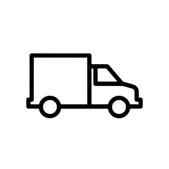 Professional Black Delivery Truck Transportation Vector Icon for Logistics and Shipping Services