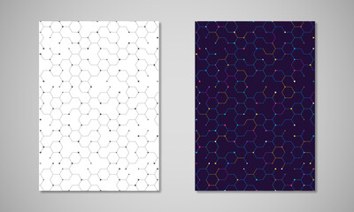 Abstract geometric background with hexagons shape pattern for a business brochure or cover book, page layout, flyer design, and poster template
