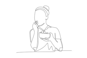 After school snacks concept one-line drawing