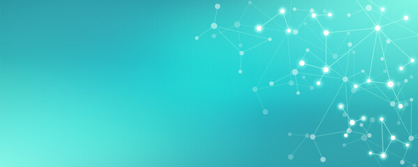 Molecular structure and genetic engineering, molecules DNA, neural network, scientific research. Abstract background for innovation technology, science, healthcare, and medicine