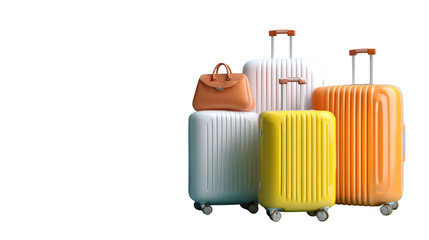 Vibrant Travel Companions: A collection of colorful luggage, each piece poised for adventure, suggesting the promise of exploration and exciting journeys. 