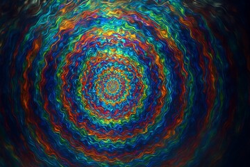 渦を描くトリッピーなカラフル光模様