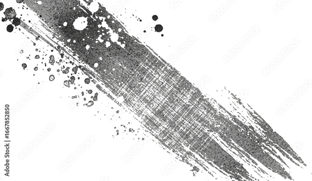Aufkleber abstract brush stroke with splatter effect isolated on transparent background