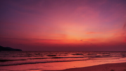 Sky background of sunset on beach sea