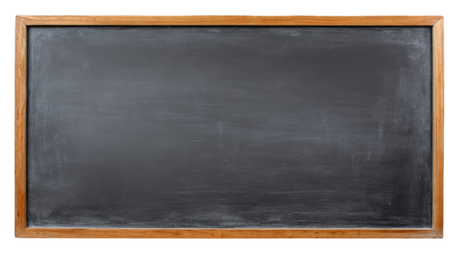 Blackboard Canvas: A close-up shot of an empty blackboard with wooden frame, perfect for showcasing text or visuals.