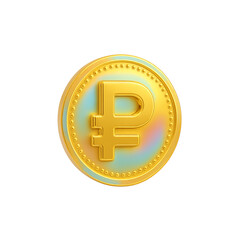 Obraz premium Holographic 3D Gold Ruble Coin