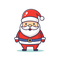 Smiling cartoon character of a jolly Santa Claus in festive attire
