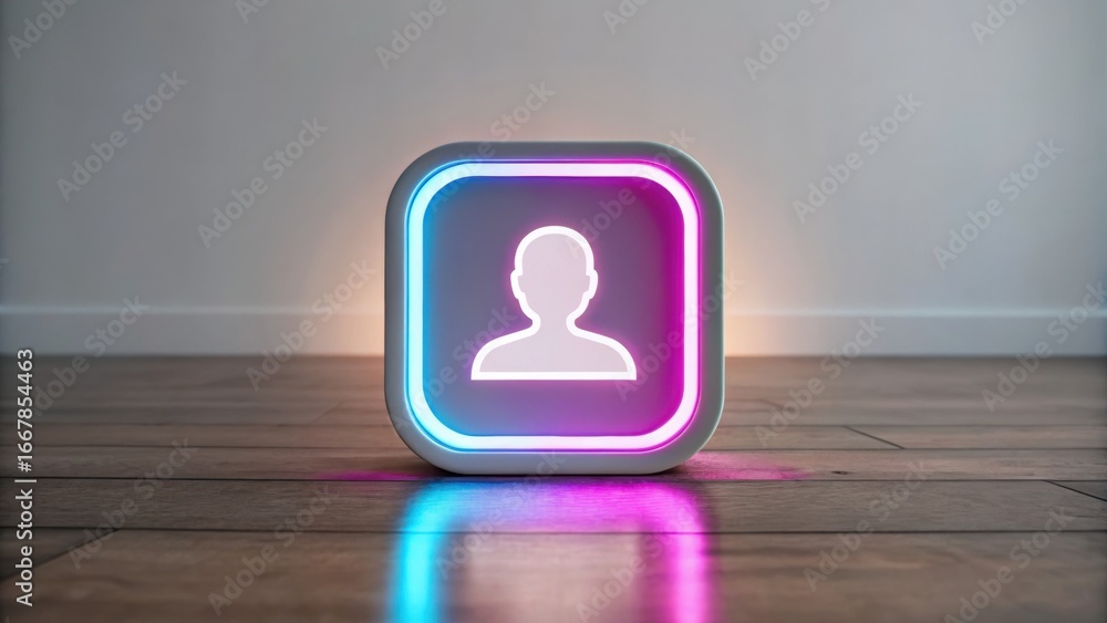 Aufkleber digital identity + biometric security + data governance illuminated icon of a person against a minim