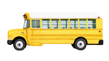 School Bus Journey: A classic yellow school bus, a symbol of childhood and education, ready to transport children.