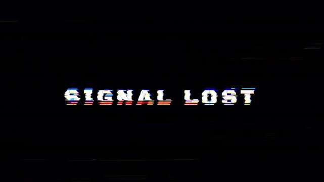 Signal Lost Glitch Text Animation. 4k Video 