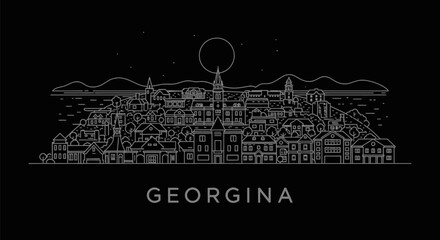 Obraz premium Georgina Ontario Minimalist Skyline Vector
