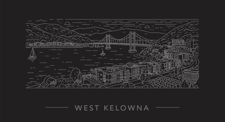 West Kelowna Minimalist Line Art Illustration