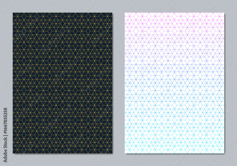 Poster abstract covers and brochures with geometric backgrounds of polygon shape patterns