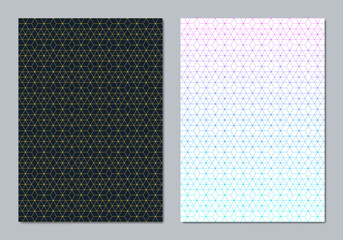 Abstract covers and brochures with geometric backgrounds of polygon shape patterns