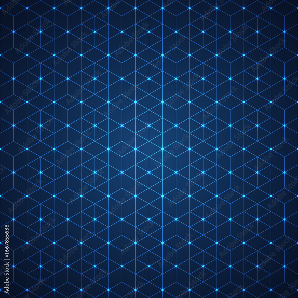 Poster abstract technology background with a seamless pattern of simple geometric shapes. stylish vector te