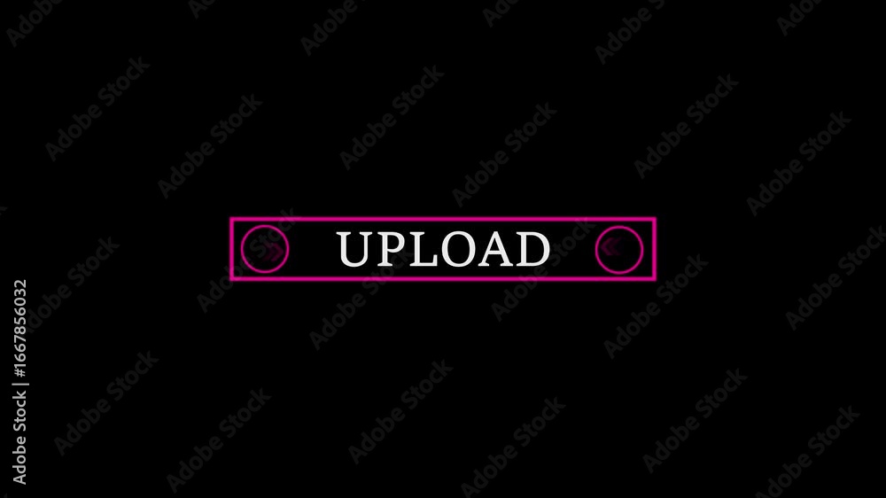 Aufkleber glowing mouse cursor animation pointing towards upload button in looping with transparent background