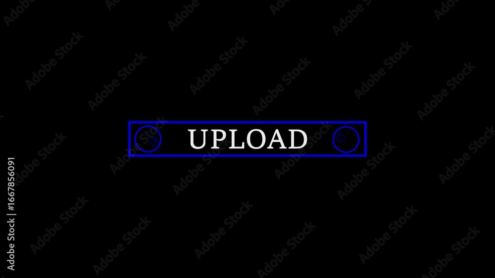 Aufkleber glowing mouse cursor animation pointing towards upload button in looping with transparent background