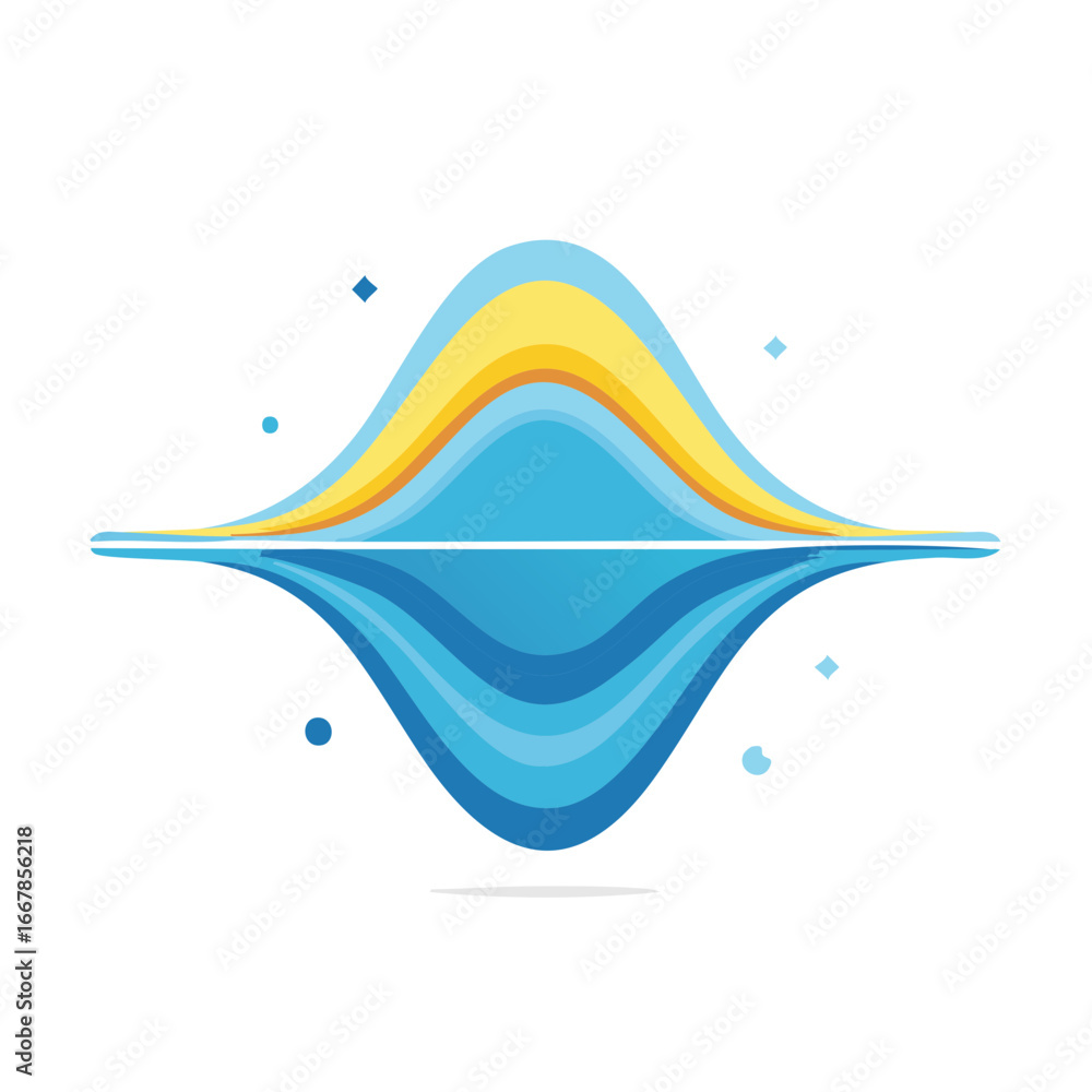 Poster abstract waveform graphic with symmetrical reflection