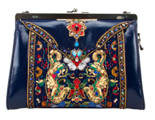 Colorful Vintage Handbag with Elegant Embellishments, isolated on transparent background PNG
