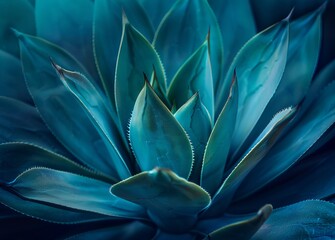 Close-up of vibrant teal agave leaves (1)