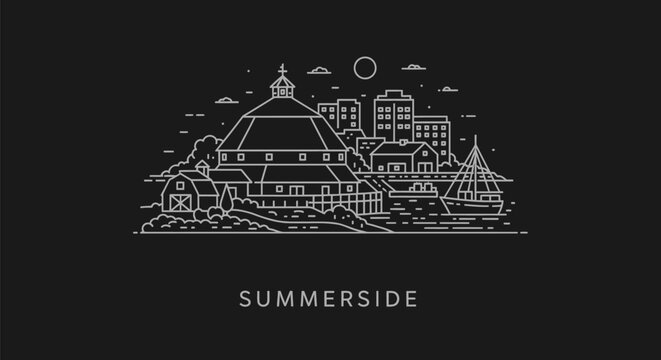 Summerside Prince Edward Island Minimalist Line Art