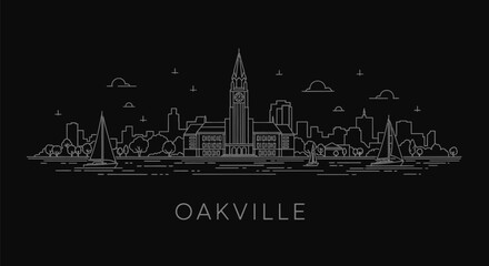 Fototapeta premium Minimalist Oakville Cityscape Skyline Silhouette