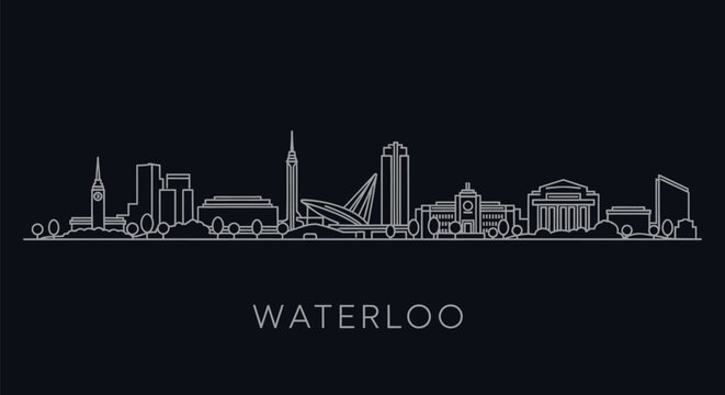 Waterloo City Skyline Outline Silhouette