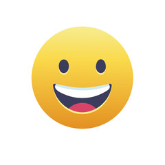 Fototapeta premium Joyful Yellow Smiley Face with Wide Open Mouth and Grinning Expression