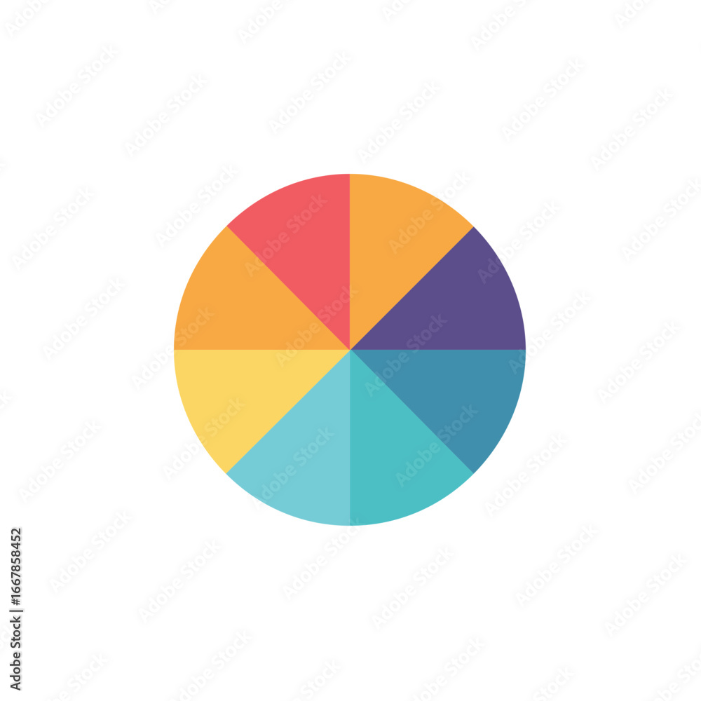 Aufkleber colorful eight segment pie chart graphic element for data visualization