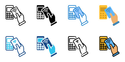 debit card icon set multiple style collection 

