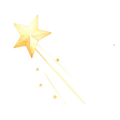 Golden stars with shiny holiday design on white background