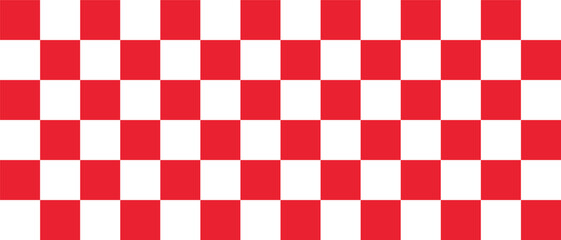 Retro diner seamless red and white checkered tablecloth pattern for vintage cafe and kitchen design